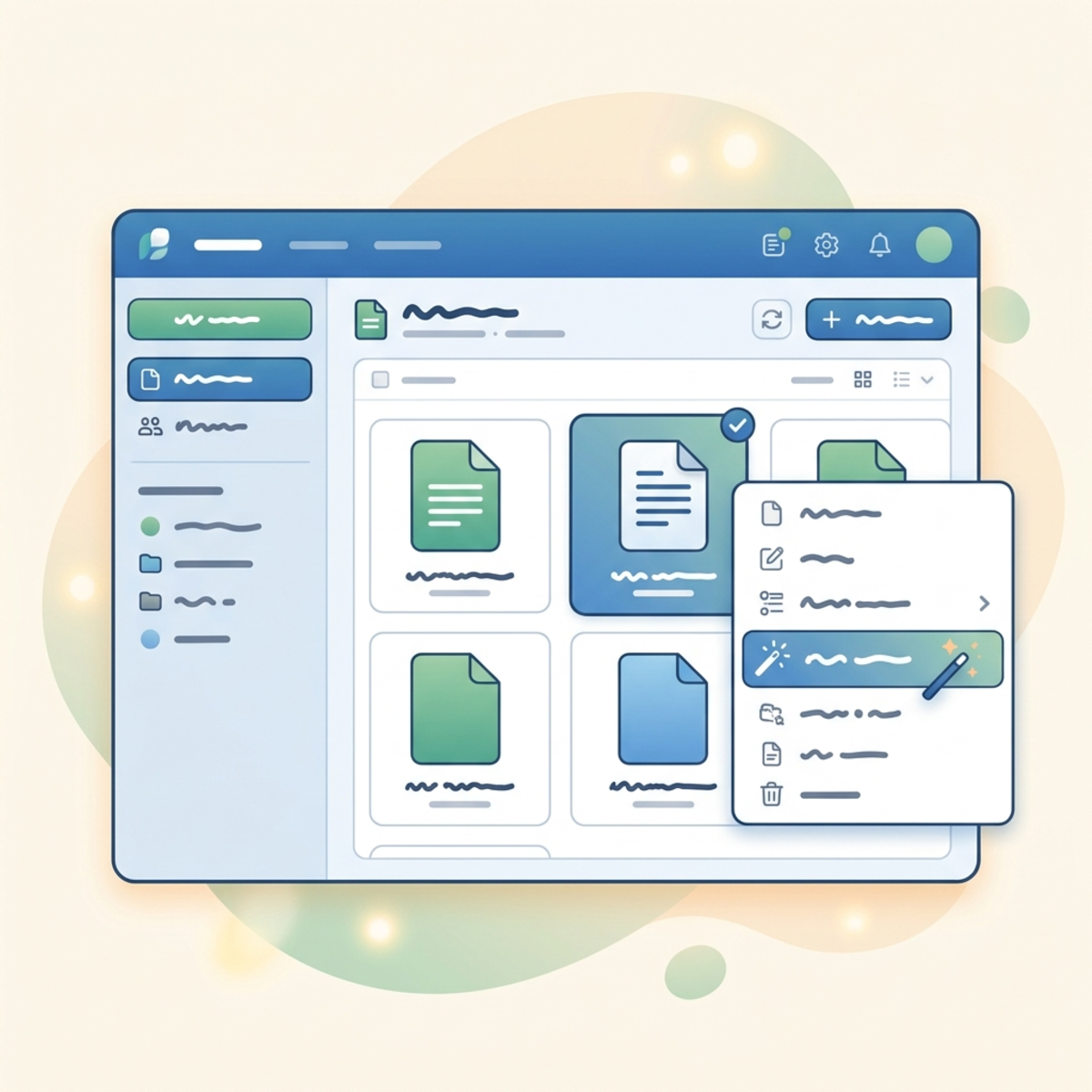 Illustration of a SharePoint document library showing the Classify and Extract action menu