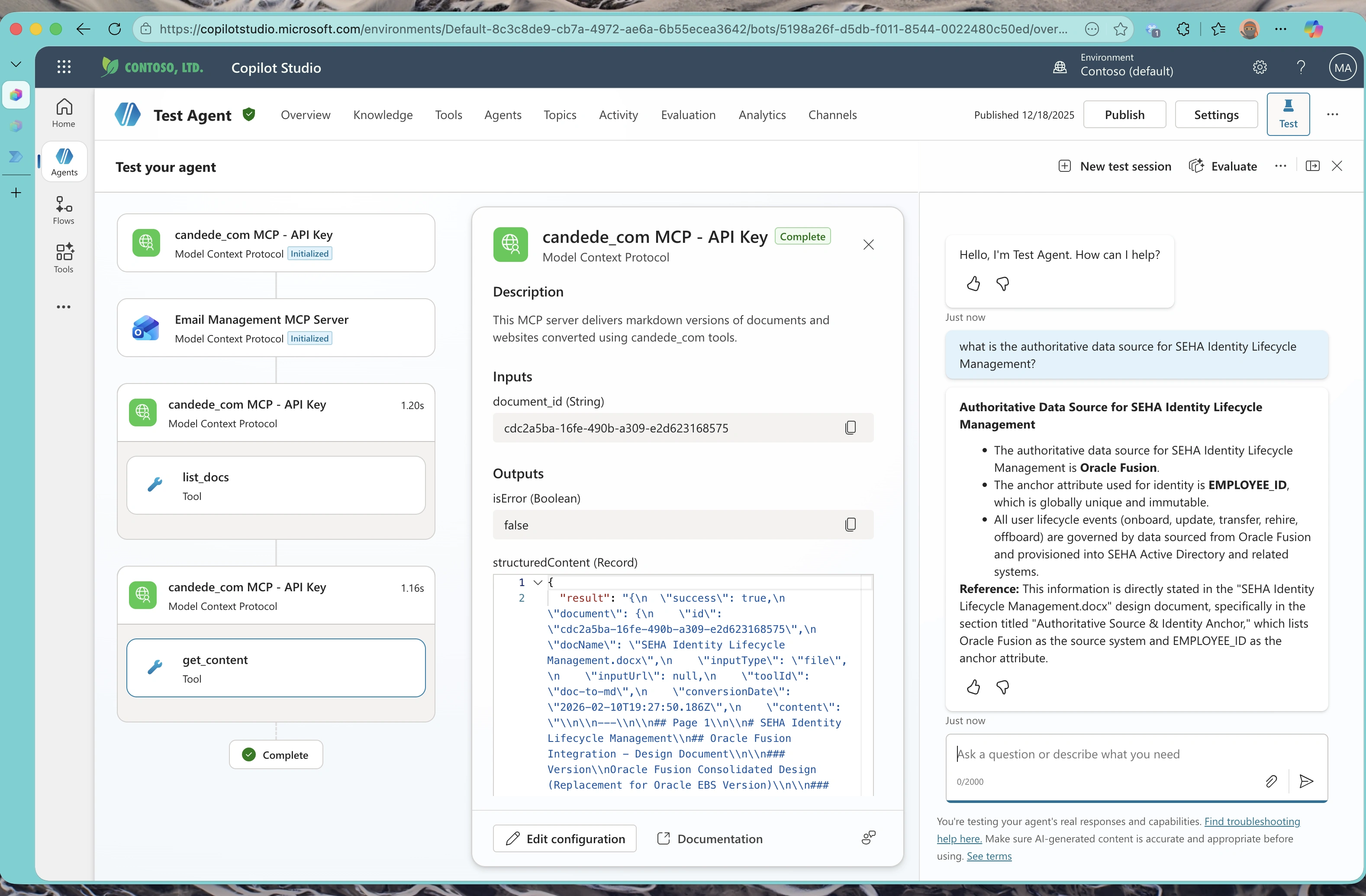 Test conversation with GPT-4.1 using the MCP server