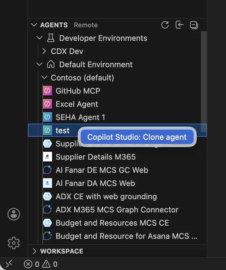 Cloning an existing agent locally