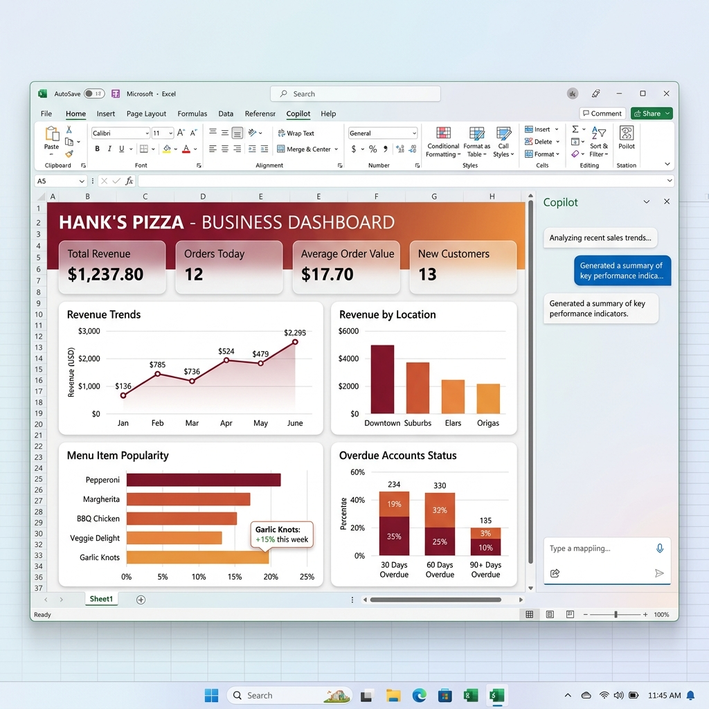 Autonomous Dashboard Generation in Excel
