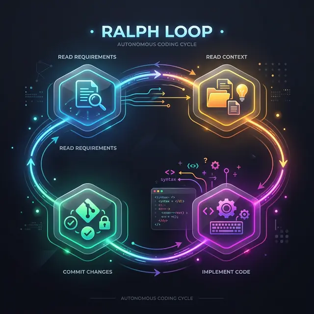The Ralph Loop Diagram showing a continuous autonomous coding cycle